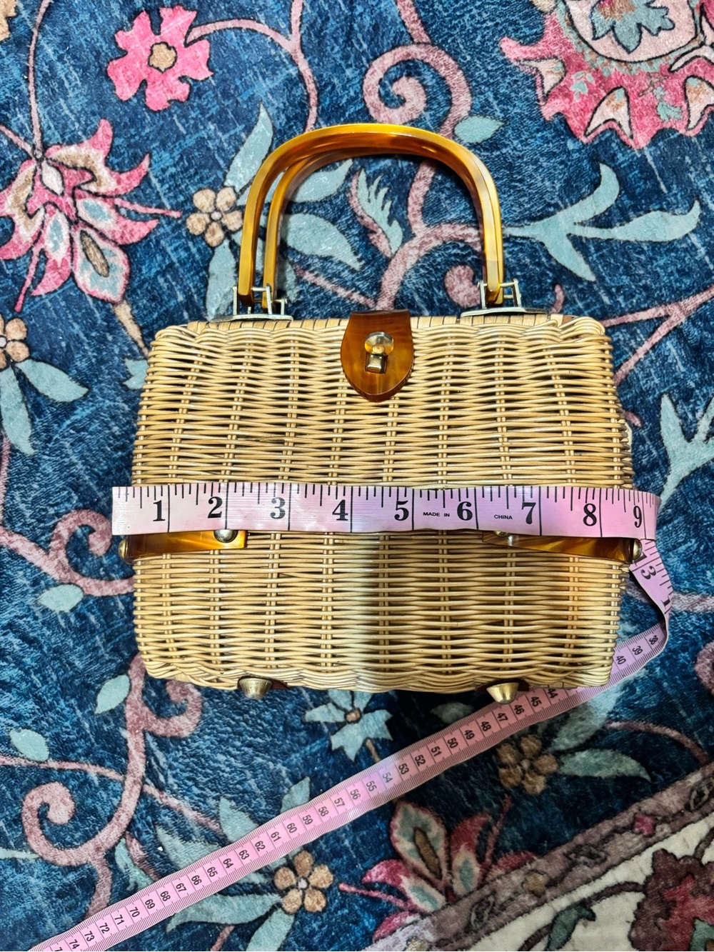 Vintage 1960s Rattan and lucite box bag - Women Bags - Picture 11 of 11